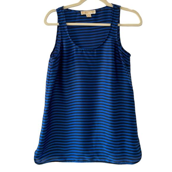 Michael Kors Black and Blue Stripe Sleeveless Blouse Small - Picture 1 of 6